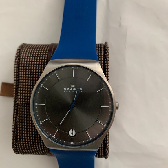 Skagen Other - Skagen Men's SKW6072 Balder Titanium Watch with Blue Silicone Band